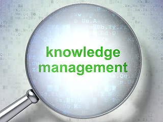 Image showing Studying concept: Knowledge Management with optical glass