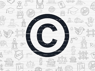 Image showing Law concept: Copyright on wall background