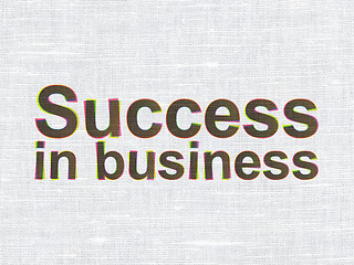 Image showing Finance concept: Success In business on fabric texture background