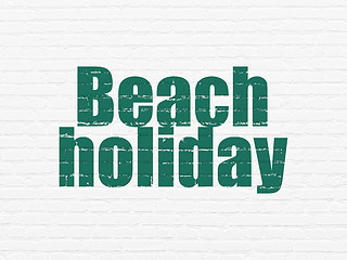 Image showing Vacation concept: Beach Holiday on wall background