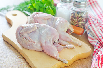 Image showing raw quail