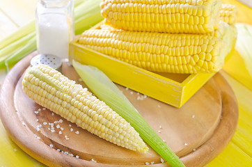 Image showing boiled corn with salt