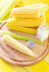 Image showing boiled corn with salt