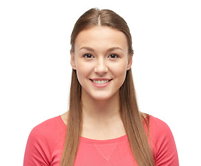 Image showing smiling young woman or teenage girl in pullover