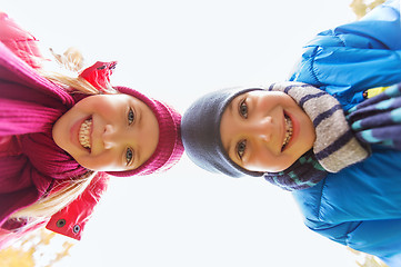 Image showing happy boy and girl faces