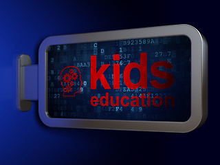 Image showing Education concept: Kids Education and Head With Gears on billboard background