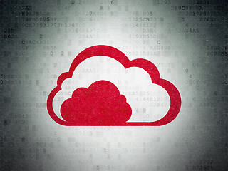 Image showing Cloud technology concept: Cloud on Digital Paper background