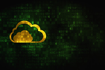 Image showing Cloud technology concept: Cloud on digital background