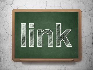 Image showing Web design concept: Link on chalkboard background