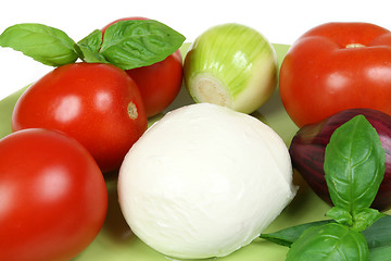 Image showing Tomatos and mozarella