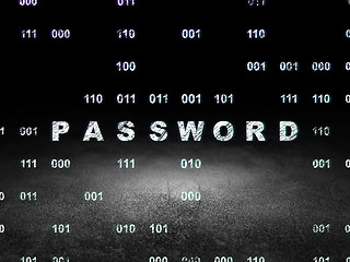 Image showing Safety concept: Password in grunge dark room