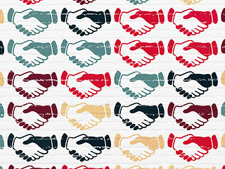 Image showing Political concept: Handshake icons on wall background