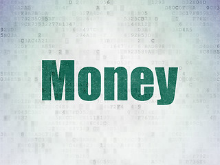 Image showing Banking concept: Money on Digital Paper background