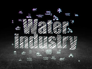 Image showing Industry concept: Water Industry in grunge dark room