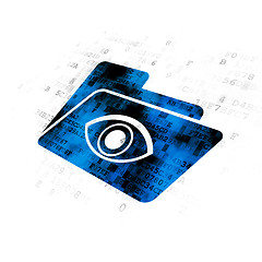 Image showing Business concept: Folder With Eye on Digital background