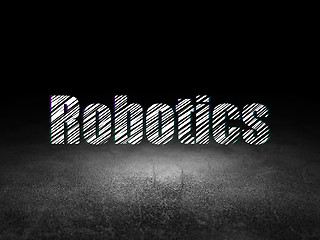 Image showing Science concept: Robotics in grunge dark room