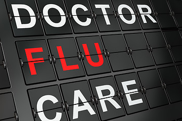 Image showing Healthcare concept: Flu on airport board background