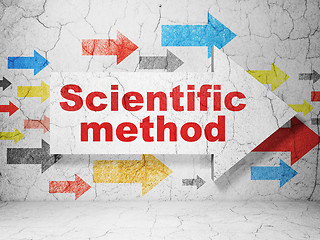 Image showing Science concept: arrow with Scientific Method on grunge wall background