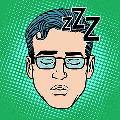 Image showing Retro Emoji sleeping male face