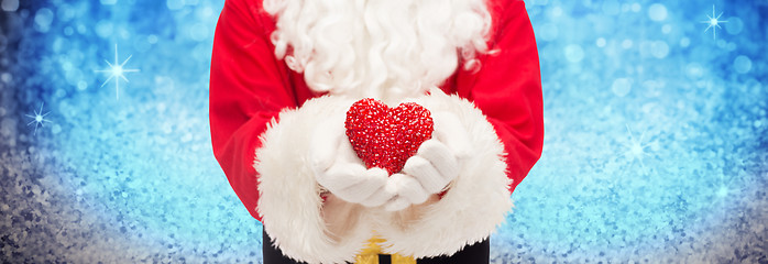 Image showing close up of santa claus with heart shape