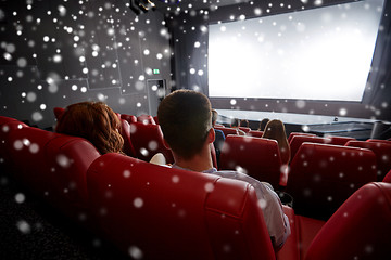 Image showing couple watching movie in theater or cinema