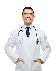 Image showing smiling male doctor in white coat