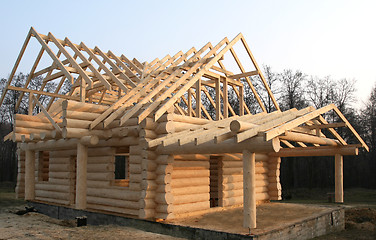 Image showing Wooden home construction