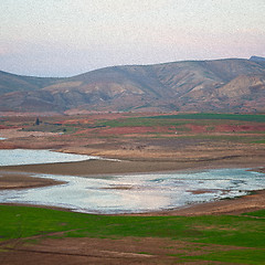 Image showing pond and lake in the mountain morocco land 