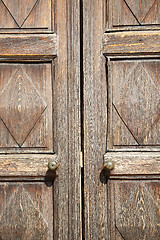 Image showing stripped paint  door    in italy     traditional  texture nail