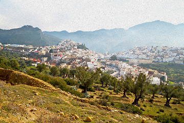 Image showing old city in morocco africa land home and landscape valley