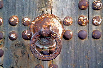 Image showing brown  morocco in africa the old wood  facade home and rusty saf