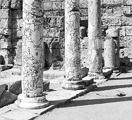 Image showing perge old construction in asia turkey the column  and the roman 