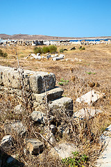 Image showing archeology  in delos  the   and old ruin site