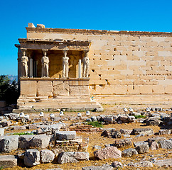 Image showing statue acropolis athens   place  and  historical    in greece th