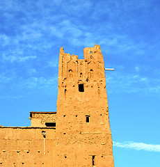 Image showing africa  in histoycal maroc  old construction  and the blue cloud