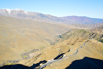 Image showing in ground   morocco the bush  dry atlas mountain