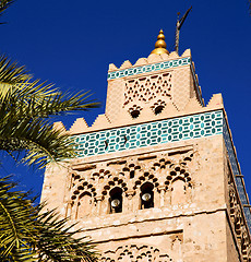 Image showing history in maroc africa  minaret religion and the blue     sky