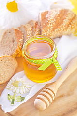 Image showing honey and bread