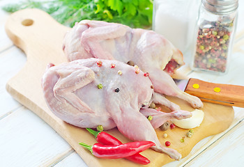 Image showing raw quail