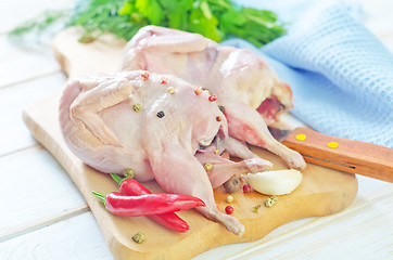 Image showing raw quail