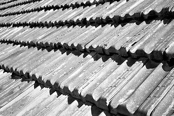 Image showing old roof in italy the line and texture of diagonal architecture