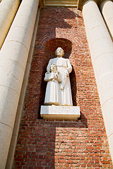 Image showing marble in old historical   milan   statue