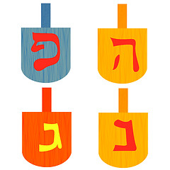 Image showing Set of Dreidels