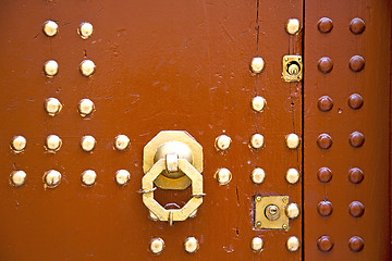 Image showing   in africa the old wood  facade home  safe padlock 