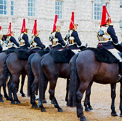 Image showing for    the queen in london england horse and cavalry 