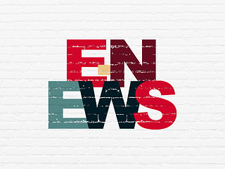 Image showing News concept: E-news on wall background