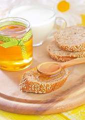 Image showing honey and bread