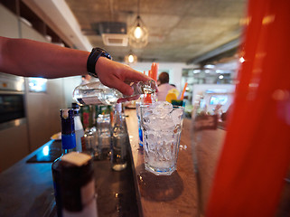 Image showing barman prepare fresh coctail drink