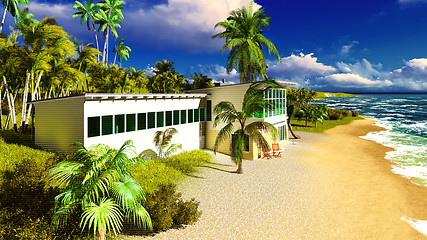 Image showing Beach resort in tropical country