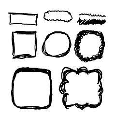 Image showing Hand drawn frames, lines and circle collection